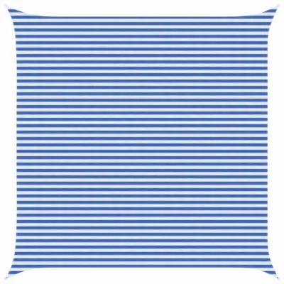 vidaXL Senčna platna Modra in bela 5 x 5 m HDPE