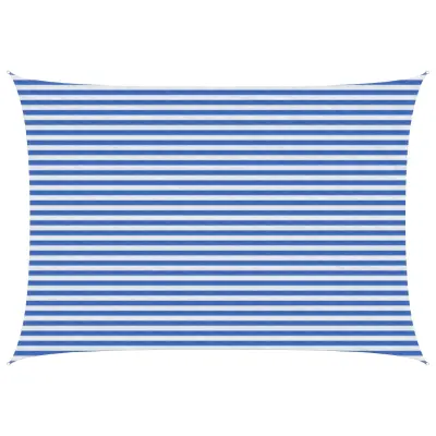 vidaXL Senčna platna Modra in bela 3,5 x 4,5 m HDPE