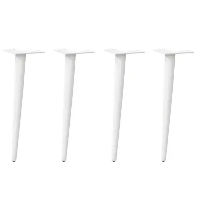 vidaXL Noge za klubsko mizico stožčaste oblike 4 kosi bele barve 42-43 cm jeklo
