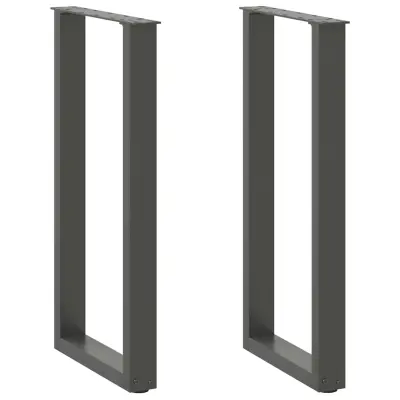 vidaXL Noge za konzolno mizico v obliki črke U 2 kosa antracitne 38 x (72-73) cm jeklo