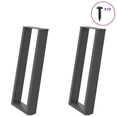 vidaXL Noge za konzolno mizico v obliki črke U 2 kosa antracitne 28 x (72-73) cm jeklo