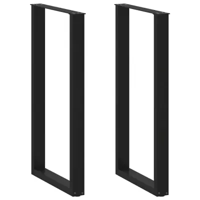 vidaXL Noge za barsko mizo v obliki črke U, 2 kosa, črne, 60 x (110-111) cm, jeklo