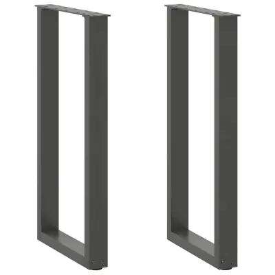 vidaXL Noge za konzolno mizico v obliki črke U 2 kosa antracitne 28 x (72-73) cm jeklo