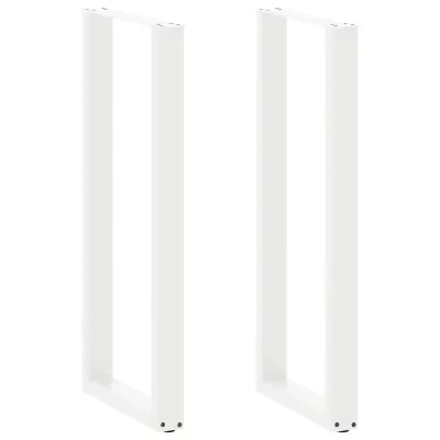 vidaXL Noge za barsko mizo v obliki črke U, 2 kosa, bele barve, 40 x (110-111) cm, jeklo