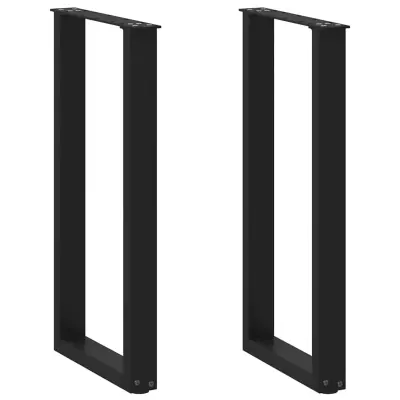 vidaXL Noge za konzolno mizico v obliki črke U, 2 kosa, črne, 28 x (72-73) cm, jeklo