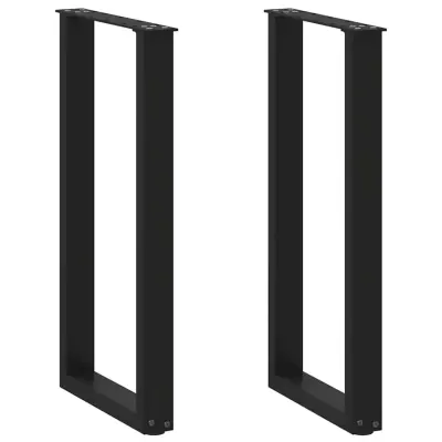 vidaXL Noge za konzolno mizico v obliki črke U, 2 kosa, črne, 38 x (72-73) cm, jeklo