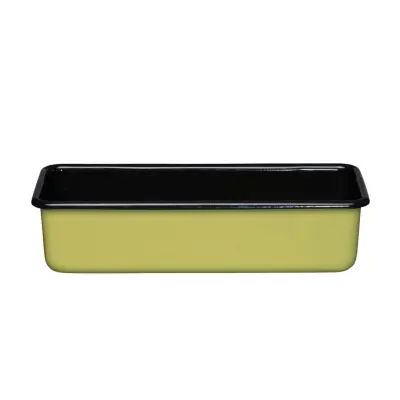 Pekač za kruh Colorful 30x10xh7,6cm / pravokoten / zelen / emajl