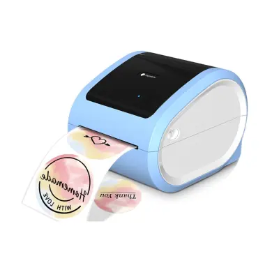 Brezžični termični tiskalnik etiket 203 DPI, Bluetooth, USB, Ethernet White + Blue