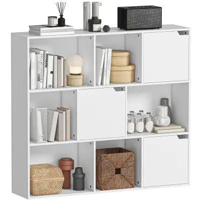 HOMCOM knjižna omara iverna plošča 106D x 24Š x 95V cm bela
