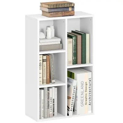 HOMCOM knjižna omara iverna plošča 50D x 24Š x 80V cm bela