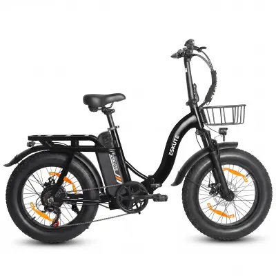Zložljivo električno kolo ESKUTE D202, 48V 20,8Ah, dolg doseg, 20" debelo kolo, črno