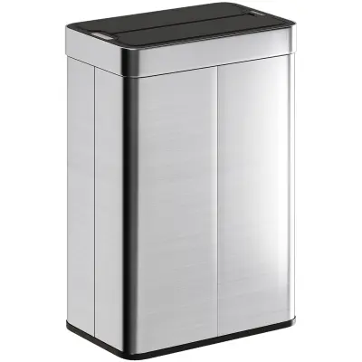 HOMCOM senzorski koš za smeti nerjaveče jeklo, plastika 41D x 26,5Š x 59V cm srebrno