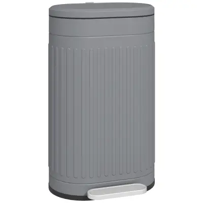 HOMCOM koš za smeti kovina, plastika 36,5D x 31,2Š x 60,8V cm sivo