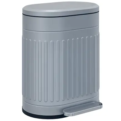 HOMCOM koš za smeti kovina, plastika 36,5D x 31,2Š x 45V cm sivo
