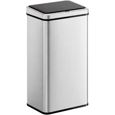 HOMCOM električni koš za smeti ABS, 430 nerjaveče jeklo 35,5D x 26Š x 67V cm srebrno