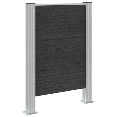 vidaXL Ograja za koš za smeti Siva 85 x 12 x 115 cm Aluminij in WPC