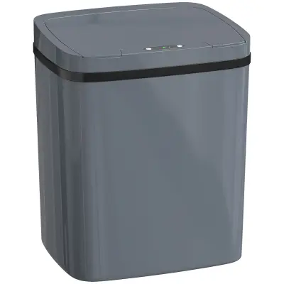 HOMCOM senzorski koš za smeti plastika 27,6D x 21,4Š x 33,5V cm sivo