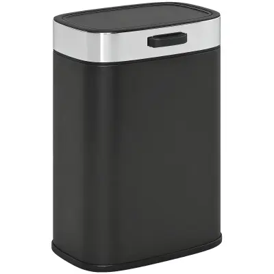 HOMCOM koš za smeti nerjaveče jeklo, plastika 21,5D x 19,5Š x 30V cm črno