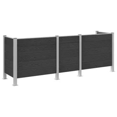 vidaXL Ograja za koš za smeti Siva 315 x 85 x 115 cm Aluminij in WPC