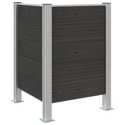 vidaXL Ograja za koš za smeti Siva 85 x 85 x 115 cm Aluminij in WPC