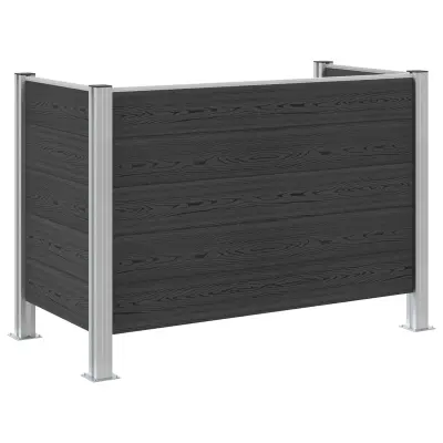 vidaXL Ograja za koš za smeti Siva 161 x 85 x 115 cm Aluminij in WPC