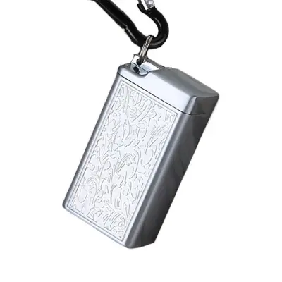 Prenosni mini pepelnik s karabinom za ključe - vzdržljiv in priročen Silver