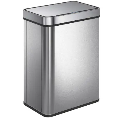 HOMCOM senzorski koš za smeti nerjaveče jeklo 39D x 27Š x 54V cm srebrno