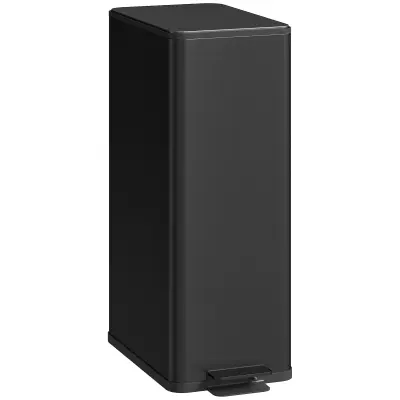 HOMCOM koš za smeti nerjaveče jeklo, plastika 21,5D x 37,2Š x 57V cm črno
