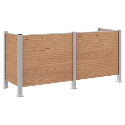 vidaXL Ograja za koš za smeti Rjava 237 x 85 x 115 cm Aluminij in WPC