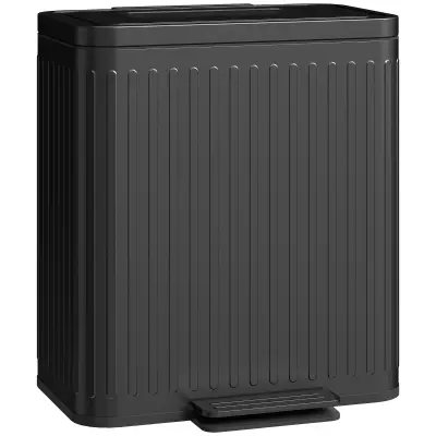 HOMCOM koš za smeti kovina, plastika 45,5D x 36,5Š x 51V cm črno