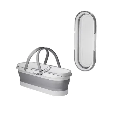 Zložljivo silikon+PP vedro za mop do 50cm, protibrizganje, močan ročaj