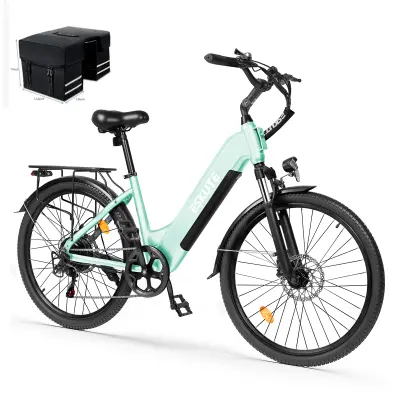 Električno mestno kolo ESKUTE C202, Step-Through 26", 48V 17,5Ah, 7 prestav, zeleno