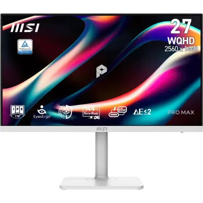 Monitor MSI PRO MAX 271QPHW E14, 68,6 cm (27"), 2560x1440 (WQHD), IPS, 144 Hz, 4 ms (GTG), 300 nits, nastavljiv po višini