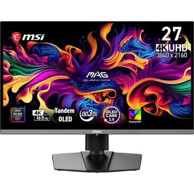 Monitor MSI MAG 272UP QD-OLED E16, 67,3 cm (26,5"), 3840x2160 (UHD), QD-OLED, 165 Hz, 0.03 ms (GTG), 250 nits, nastavljiv po višini