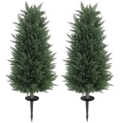 HOMCOM umetna cipresa PE 33D x 33Š x 100V cm zeleno