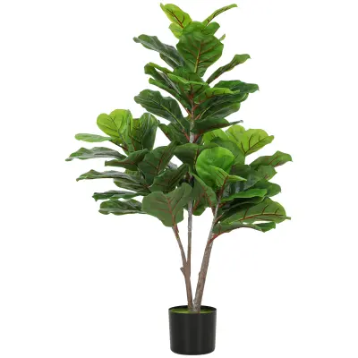 HOMCOM umetna rastlina plastika, cement Ø15 x 110V cm zelena