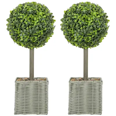 HOMCOM umetna rastlina plastika, cement Ø15 x 50V cm zelena