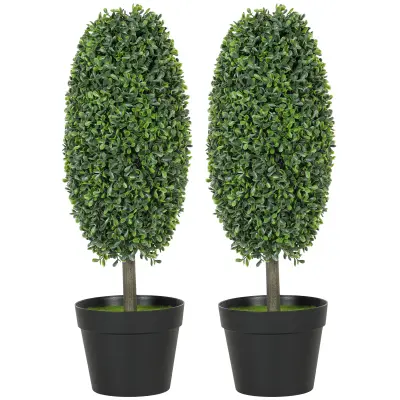 HOMCOM umetna rastlina plastika, cement Ø17,5 x 60V cm zelena
