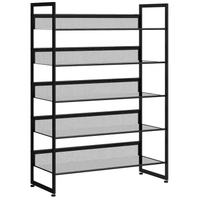 HOMCOM stojalo za čevlje jeklo 72D x 30Š x 102V cm črno