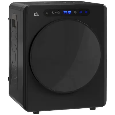 HOMCOM mini kondenzacijski sušilnik nerjaveče jeklo, ABS 49D x 43Š x 61V cm črno