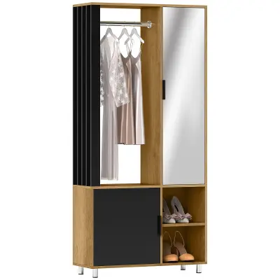 HOMCOM komplet garderobe iverna plošča 80D x 30Š x 175V cm Naraven les