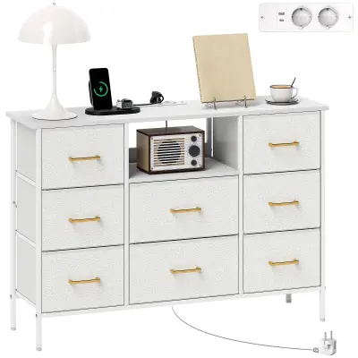 HOMCOM predalnik poliester, jeklo 110D x 30Š x 76V cm Krem bel