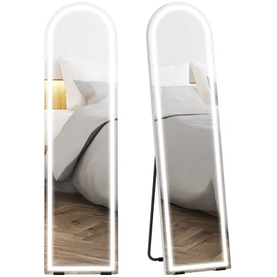 HOMCOM celozrcalno ogledalo kaljeno steklo 40D x 2,9Š x 150V cm belo