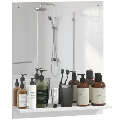 HOMCOM kopalniško ogledalo akril, iverna plošča 50D x 14Š x 60V cm belo