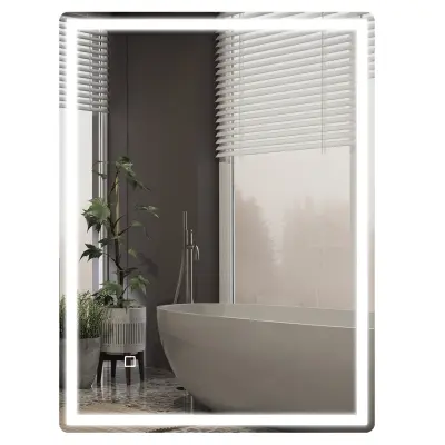 HOMCOM kopalniško ogledalo steklo, plastika 80D x 60Š x 4V cm srebrno