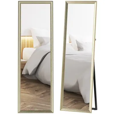 HOMCOM celozrcalno ogledalo PS, kaljeno steklo 50D x 4Š x 160V cm zlato