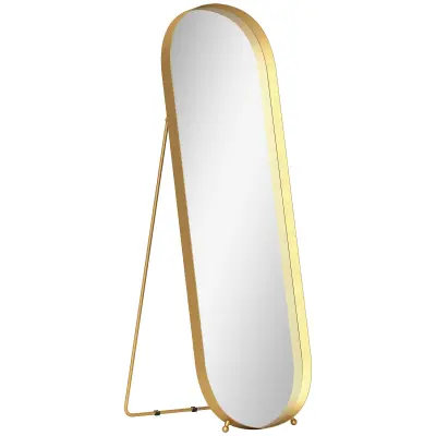 HOMCOM celozrcalno ogledalo kovina, steklo 50D x 6Š x 160V cm zlato