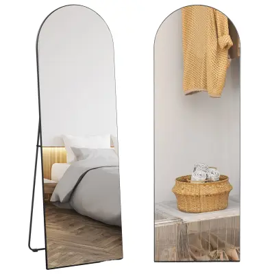 HOMCOM celozrcalno ogledalo MDF, steklo 50D x 3,6Š x 150V cm črno