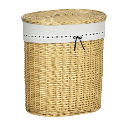 HOMCOM koš za perilo protja 51D x 38Š x 57V cm naravni les