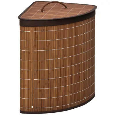 HOMCOM koš za perilo bambus 38D x 38Š x 57V cm rjavo